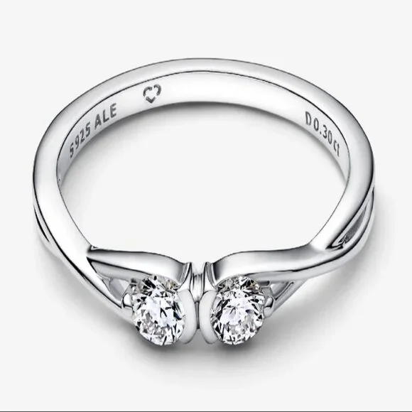 Pandora Infinite Sterling Silver Double-Facing Lab-grown Diamond Ring - Picture 2 of 7